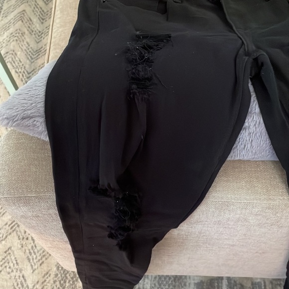 Black ripped jean leggings mid rise - Picture 4 of 7